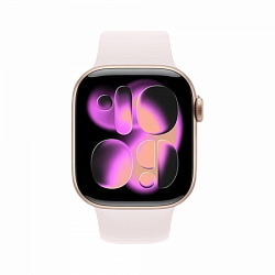 Apple Watch Series 11 46mm Rose Gold Aluminum Case with Light Blush Sport Band